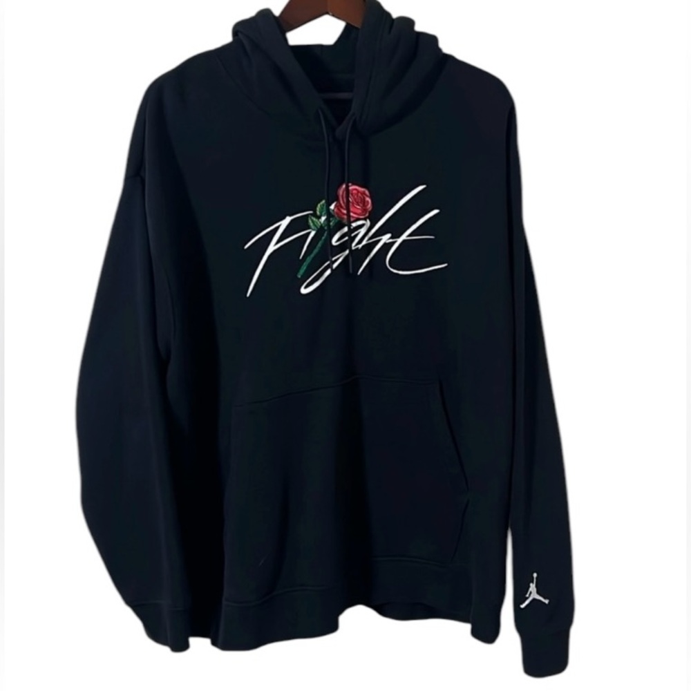 Air Jordan Flight Sorry For Your Loss Rose Floral Hoodie Black Sz 2XL